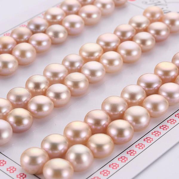 

PandaHall Natural Cultured Freshwater Pearl Beads, Grade 3A, Half Drilled, Rondelle, Dyed, Lavender Blush, 8x5mm, Hole: 0.8mm, about..., Pink