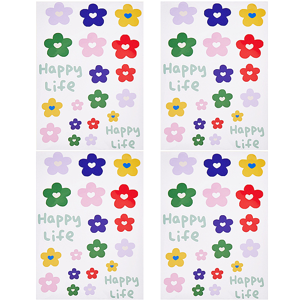 

PandaHall GORGECRAFT 4 Sheet Daisy Flower Car Stickers 60S 70S Stickers Flower Car Body Side Stickers Waterproof Vinyl Decal Universal Car...
