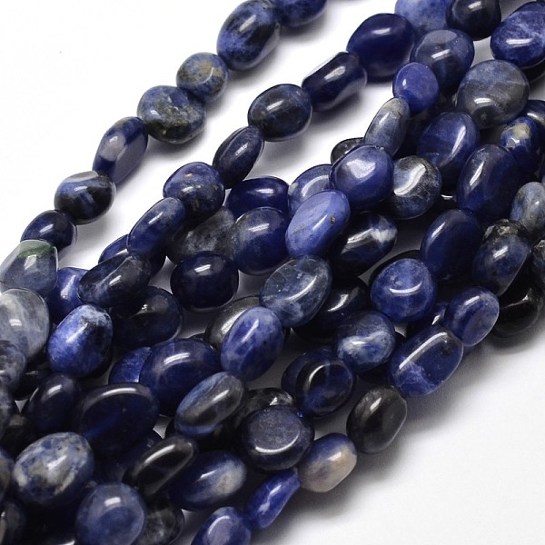 

PandaHall Natural Sodalite Nuggets Beads Strands, Tumbled Stone, 5~10x6~7x3~7mm, hole: 1mm, about 14.9 inch~15.7 inch Sodalite Nuggets
