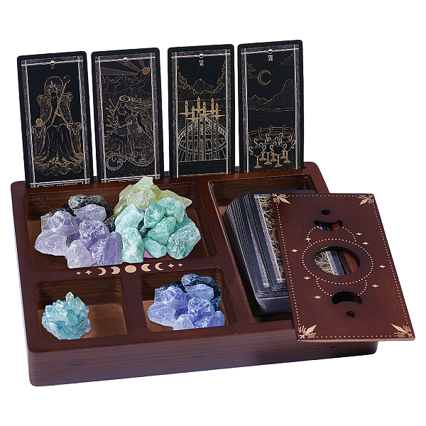 MDF Tarot Card Storage Box Display Holders Stand