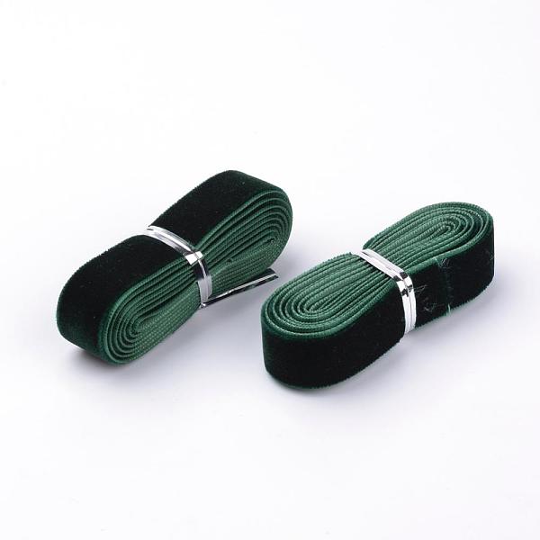 

PandaHall 5/8 inch Single Face Velvet Ribbon, Dark Green, 5/8 inch(16mm), about 1.094yards/bundle(1m/bundle) Velvet None Green