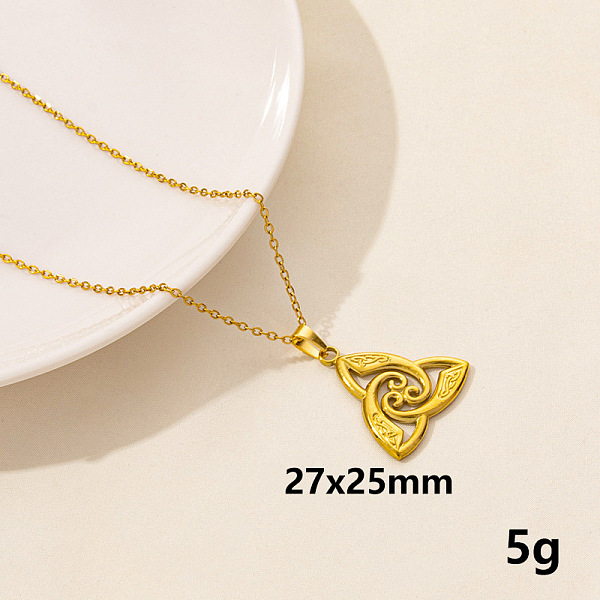 Stainless Steel Trinity Knot Pendant Necklaces