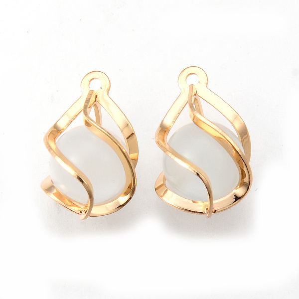 

PandaHall Brass Pendants, with Cat Eye, Nickel Free, Twist Teardrop, Real 18K Gold Plated, WhiteSmoke, 19x11x10.5mm, Hole: 1.5mm Brass+Glass..., White