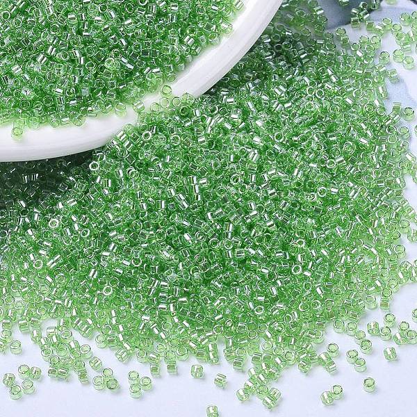 

PandaHall MIYUKI Delica Beads, Cylinder, Japanese Seed Beads, 11/0, (DB1226) Transparent Lime Luster, 1.3x1.6mm, Hole: 0.8mm, about..., Green