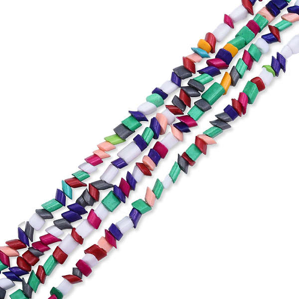 

PandaHall Opaque Spray Painted Glass Bead Strands, Chip, Mixed Color, 2~10x4~5x2.5~3mm, Hole: 0.9mm, about 134~135pcs/strand, 14.96 inch..., Multicolor