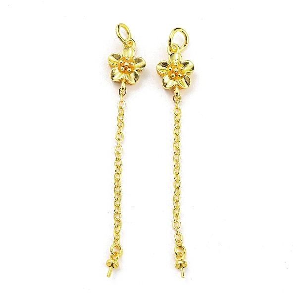

PandaHall Flower Rack Plating Brass Cup Peg Bails, Pendant Bail with Jump Rings, For Half Drilled Beads, Long-Lasting Plated, Lead Free &...