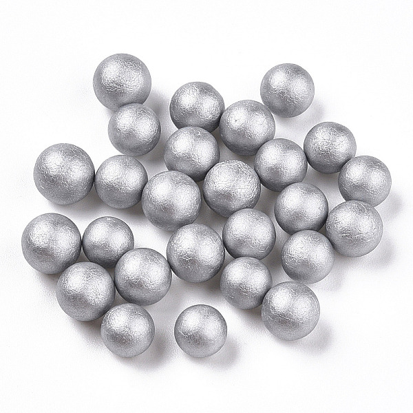 

PandaHall Small Craft Foam Balls, Round, for DIY Wedding Holiday Crafts Making, Silver, 7~10mm Foam Silver