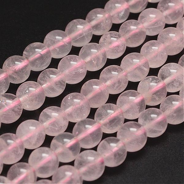 

PandaHall Natural Rose Quartz Bead Strands, Round, 8mm, Hole: 0.8~1mm, about 51pcs/strand, 15.7 inch(400mm) Rose Quartz Round
