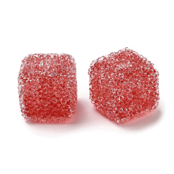 

PandaHall Resin Beads, with Rhinestone, Drusy Cube, Red, 16x16x16mm, Hole: 3.6mm Resin+Rhinestone Cube Red