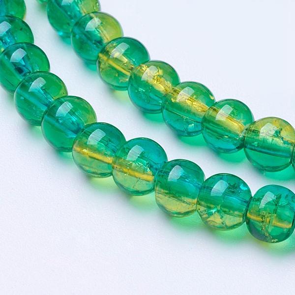 

PandaHall Spray Painted Crackle Glass Beads Strands, Round, Two Tone, Medium Turquoise, 4mm, Hole: 1.1~1.3mm, about 200pcs/strand, 31.4 inch..., Cyan