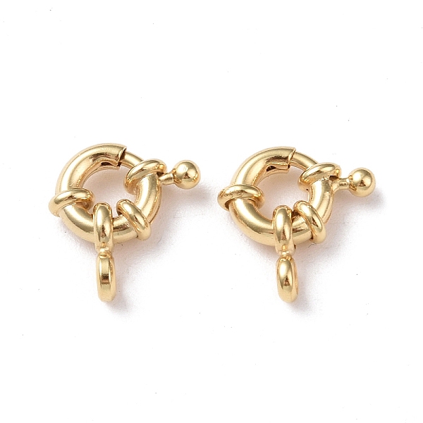 

PandaHall Eco-friendly Brass Spring Ring Clasps, Cadmium Free & Lead Free, Long-Lasting Plated, Real 24K Gold Plated, 9x9x1~3mm, Hole: 1.5mm...