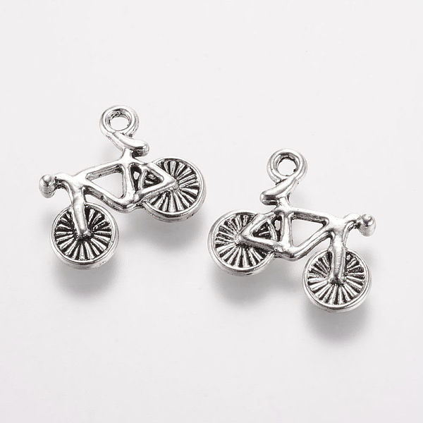 

PandaHall Tibetan Style Alloy Pendants, Bicycle, Antique Silver, 13.5x15.5x2mm, Hole: 1.5mm Alloy Vehicle