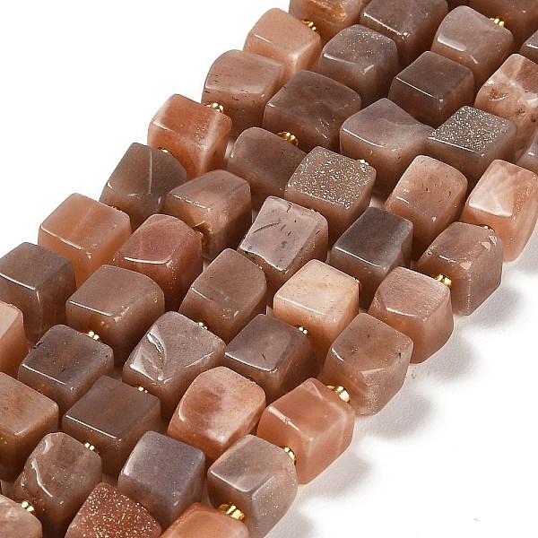 

PandaHall Natural Peach Moonstone Beads Strands, Cube, 8~9x8~9x8~9mm, Hole: 1.2mm, about 38~39pcs/strand, 15.08~15.35 inch(38.3~39cm) Peach...