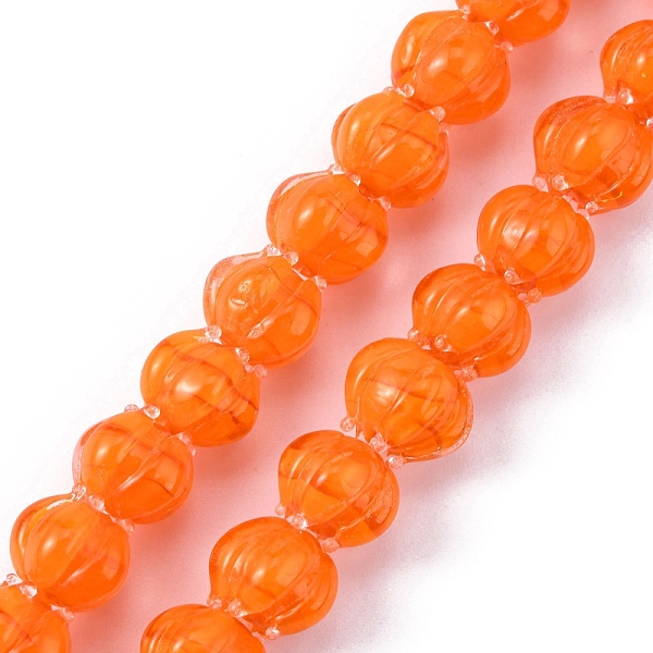 

PandaHall Handmade Lampwork Beads, Flower, Orange, 11x12mm, Hole: 2mm, about 30pcs/strand, 12.40 inch(31.5cm) Lampwork Flower Orange