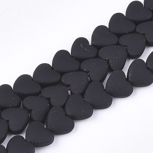 

PandaHall Spray Painted Non-magnetic Synthetic Hematite Beads Strands, Heart, Black, 5x6x3mm, Hole: 0.5mm, about 75pcs/strand, 15.7 inch...