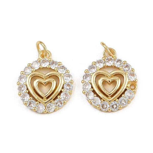 Brass Micro Pave Clear Cubic Zirconia Pendants