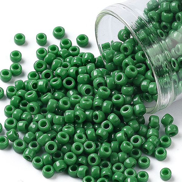 

PandaHall TOHO Round Seed Beads, Japanese Seed Beads, (47D) Opaque Shamrock, 8/0, 3mm, Hole: 1mm, about 222pcs/bottle, 10g/bottle Glass..., Green