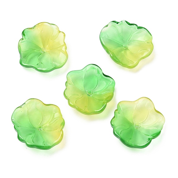

PandaHall Glass Beads, Lotus Petal, Light Green, 24.5x24x6.5mm, Hole: 1.2mm Glass Flower