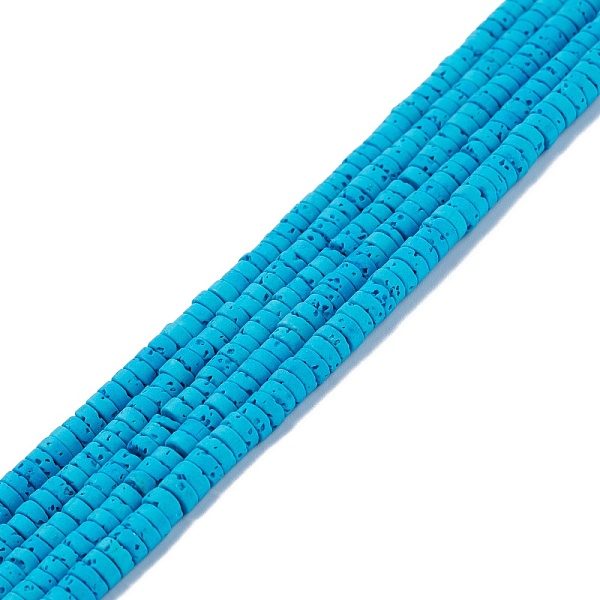 

PandaHall Natural Lava Rock Round Beads Strands, Heishi Beads, Flat Round/Disc, Dyed, Mixed Color, 4.5x1~2mm, Hole: 0.6mm, 10.24~15.94 inch..., Multicolor