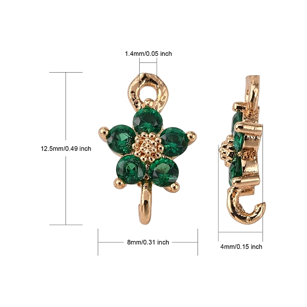 

PandaHall Transparent Glass Links connectors, with Brass Findings, Faceted, Flower, Light Gold, Sea Green, 12.5x8x4mm, Hole: 1.4mm Glass...