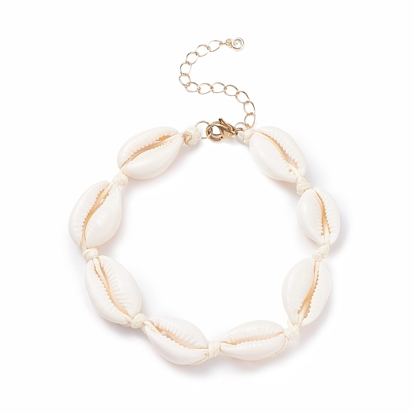 

PandaHall Natural Cowrie Shell Braided Beaded Anklet for Women, Bisque, 8-5/8 inch(22cm) Shell Orange
