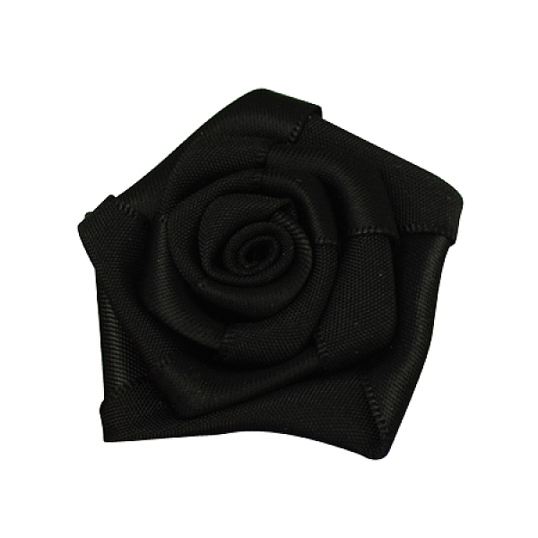 

PandaHall Handmade Woven Costume Accessories, Flower, Black, 36x41x15mm Cloth Flower Black
