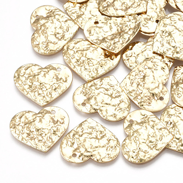 PandaHall Brass Pendants, Heart, Real 18K Gold Plated, 17x20x1.5mm, Hole: 1.4mm Brass Heart