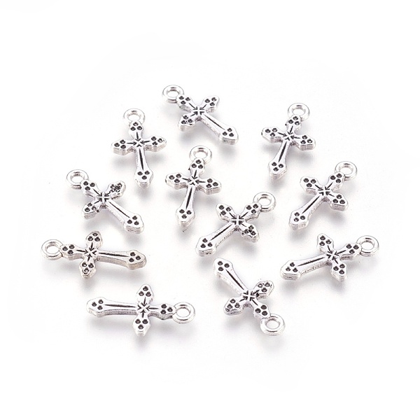

PandaHall Tibetan Style Alloy Pendants, Cadmium Free & Lead Free, Cross, Antique Silver, 19x10.5x2mm, Hole: 2mm Alloy Cross