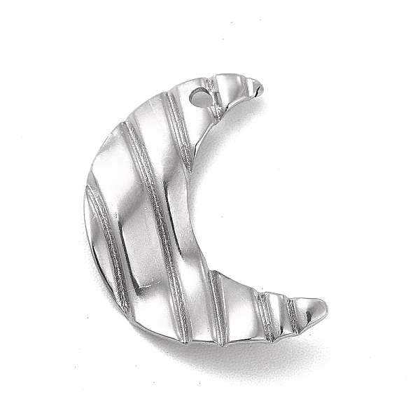 

PandaHall 201 Stainless Steel Pendants, Moon Charm, Stainless Steel Color, 18.5x13.5x1.5mm, Hole: 1.2mm 201 Stainless Steel Moon