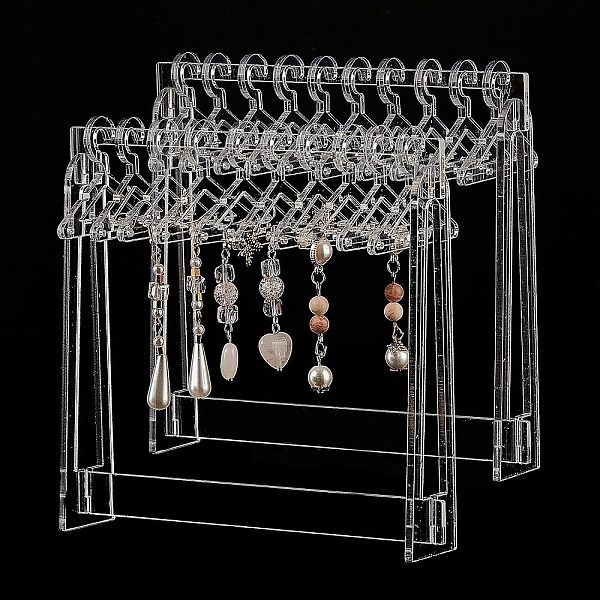 

PandaHall FINGERINSPIRE 2 Sets Mini Hangers Shape Earrings Display Holder Clear Acrylic Earrings Display Stand Ear Stud Display Rack Jewelry...
