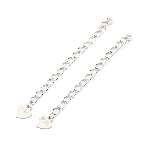 Rhodium Plated 925 Sterling Silver Chain Extender