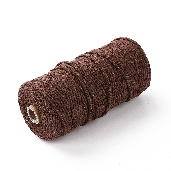 

PandaHall Cotton String Threads for Crafts Knitting Making, Saddle Brown, 3mm, about 109.36 Yards(100m)/Roll Cotton