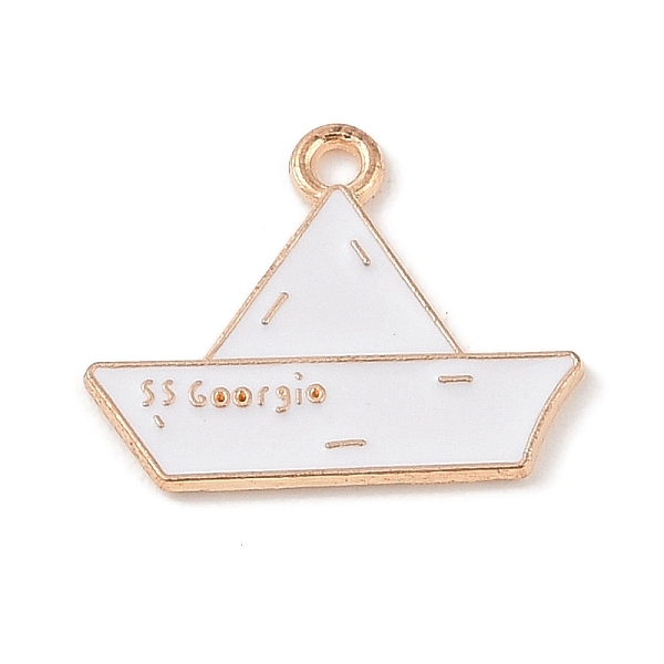 

PandaHall Alloy Enamel Pendants, Light Gold, Ship Charm, White, 17x21x1mm, Hole: 1.6mm Alloy+Enamel Ship White