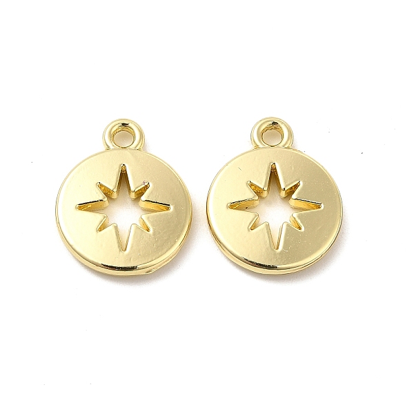

PandaHall Rack Plating Alloy Charms, Cadmium Free & Lead Free, Flat Round with Hollow Star, Light Gold, 15x12x2mm, Hole: 1.6mm Alloy Flat...