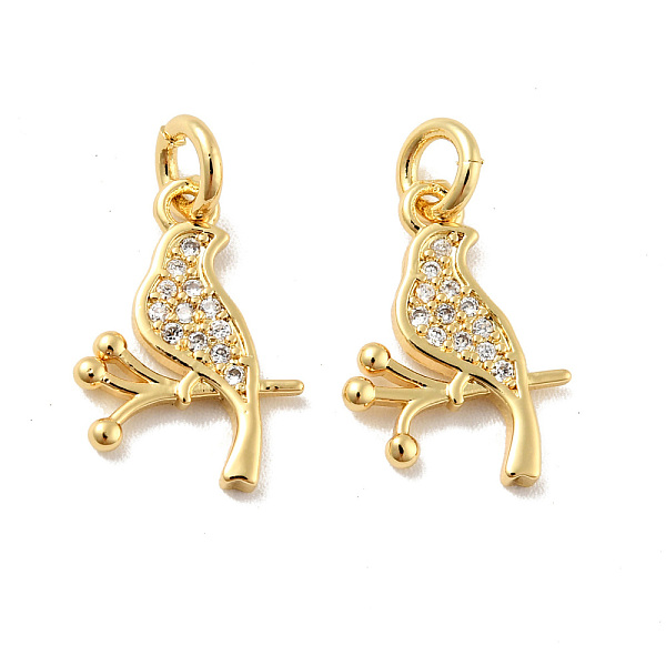 

PandaHall Bird Brass Micro Pave Clear Cubic Zirconia Pendants, with Jump Rings, Cadmium Free & Lead Free, Golden, 15x10.5x1.6mm, Hole: 2.8mm...