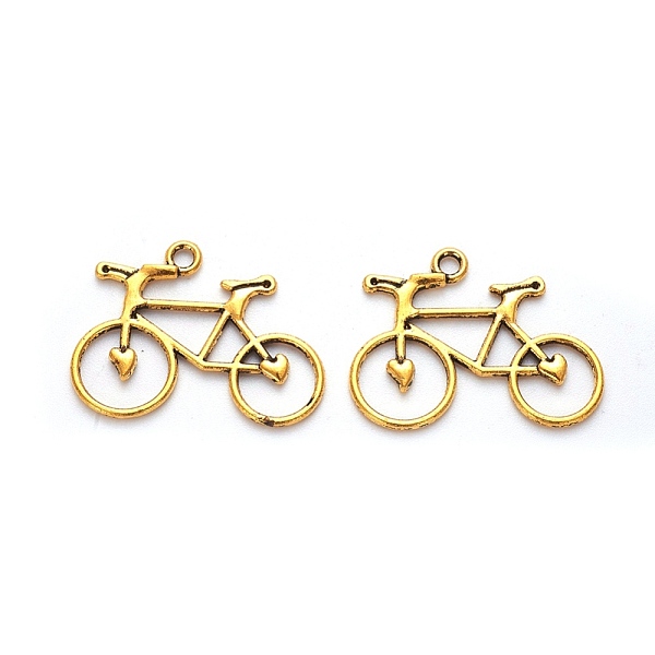 

PandaHall Tibetan Style Alloy Pendants, Cadmium Free & Lead Free, Bicycle, Antique Golden, 23x31x2mm, Hole: 2mm Alloy Vehicle