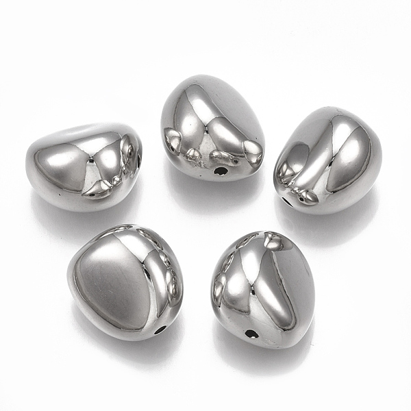 

PandaHall CCB Plastic Beads, Nuggets, Platinum, 17.5x16.5x13mm, Hole: 2mm Plastic Nuggets