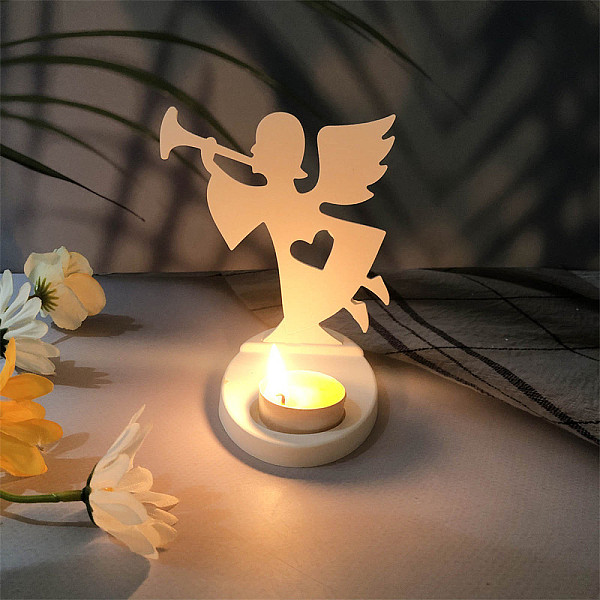 

PandaHall DIY Silicone Candle Molds, For Candle Making, Angel, White, 130~140x90~120x4~16mm, 2pcs/set Silicone Angel & Fairy White