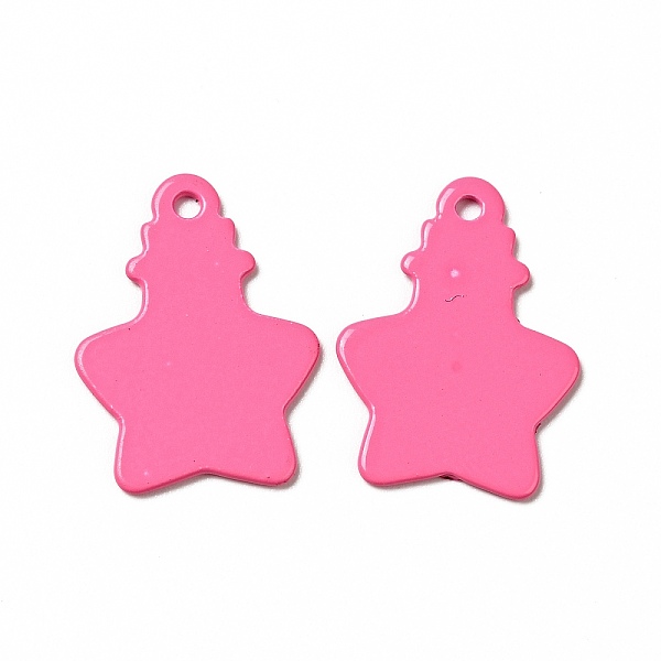 

PandaHall Spray Painted 201 Stainless Steel Pendants, Star Shaped Bottle Charm, Hot Pink, 18x13x1mm, Hole: 1.2mm 201 Stainless Steel Bottle