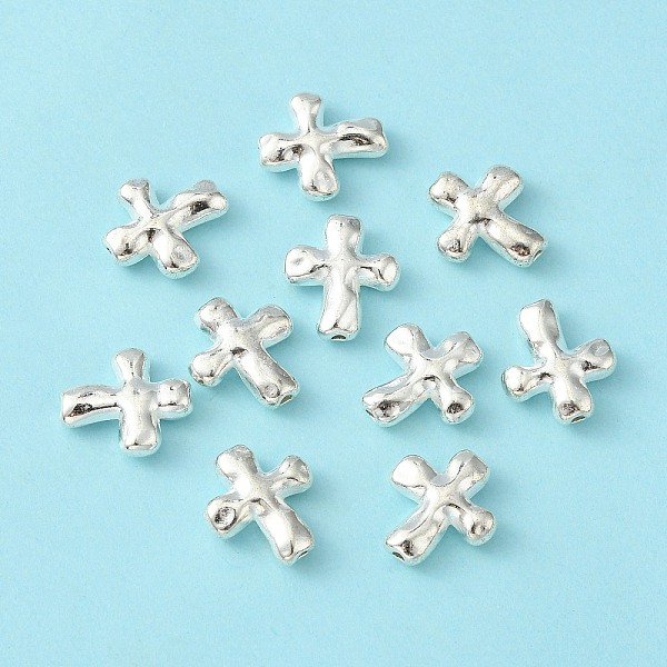 

PandaHall Alloy Beads, Cross, Lead Free and Cadmium Free, Silver Color Plated, 14x12.5x4mm Alloy Cross Silver