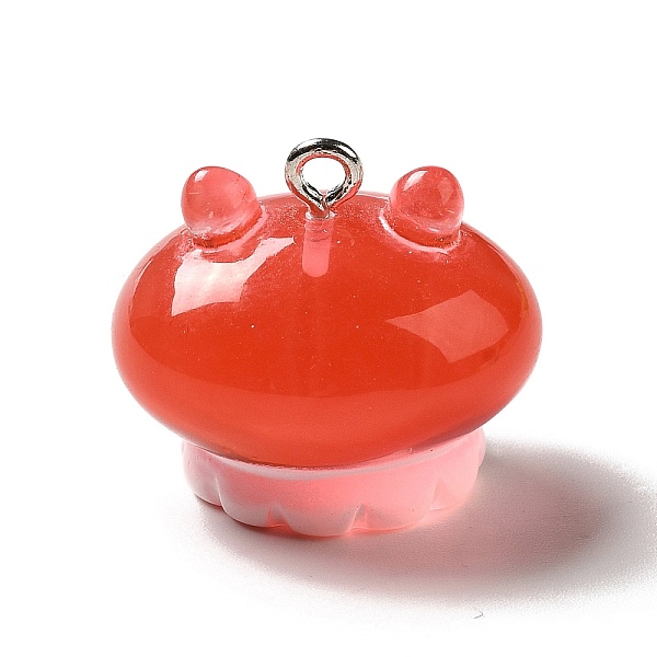 

PandaHall Marine Series Transparent Resin Pendants, Octopus Charm, with Platinum Plated Iron Findings, Tomato, 20x22x18.5mm, Hole: 2mm..., Red