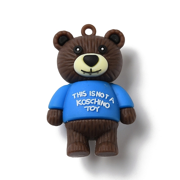 

PandaHall PVC Plastic Cartoon Big Pendants, Little Bear with Word Charms, for DIY Keychain Making, Blue, 52x34.5x20mm, Hole: 2.7mm PVC Bear...