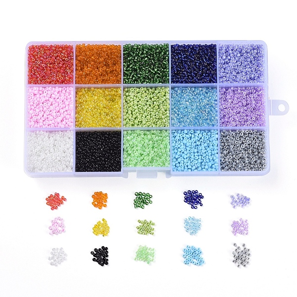 

PandaHall 15 Colors 12/0 Glass Seed Beads, Opaque Colors Lustered & Ceylon & Opaque Colours Seed Transparent Colours Rainbow & & Colours..., Multicolor