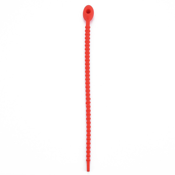 

PandaHall Silicone Cable Ties, Tie Wraps, Reusable Zip Ties, FireBrick, 214x13.5x12mm, Hole: 3mm Polyester Red