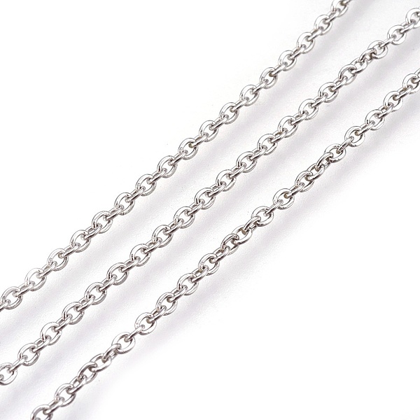 

PandaHall 304 Stainless Steel Cable Chains, Unwelded, Flat Oval, Stainless Steel Color, 4x3x0.8mm 304 Stainless Steel