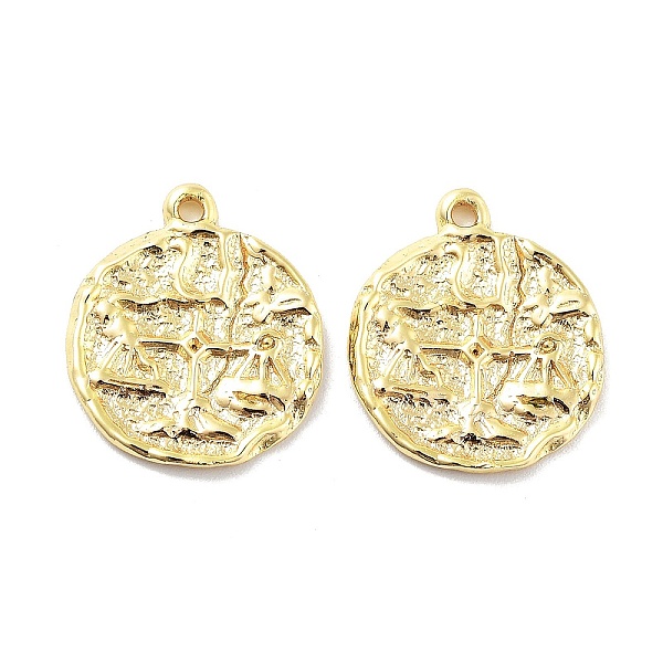 

PandaHall 925 Sterling Silver Pendant, Flat Round with Constellation Libra Charms, Golden, 18x15x1mm, Hole: 1.4mm Sterling Silver...