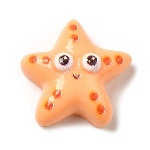 

PandaHall Ocean Theme Opaque Resin Cabochons, Sea Animal Cabochons, Starfish, 14x14x6mm Resin Starfish