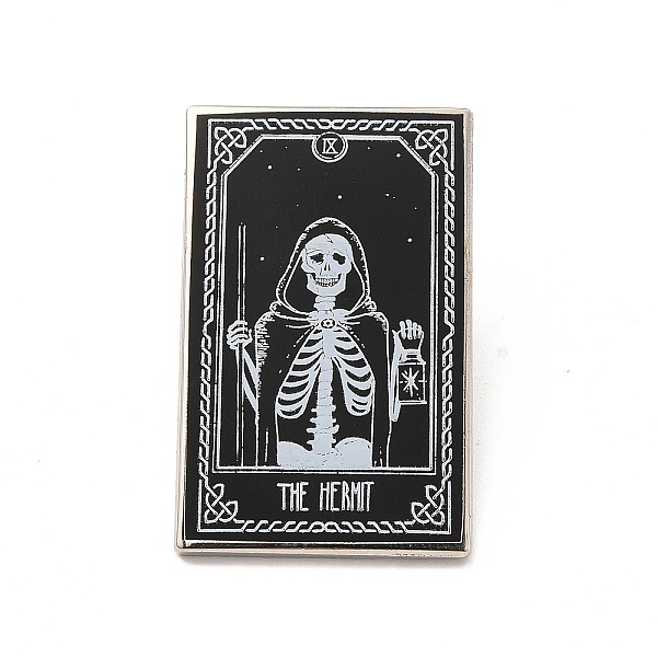 The Hermit IX Tarot Card Alloy Brooch