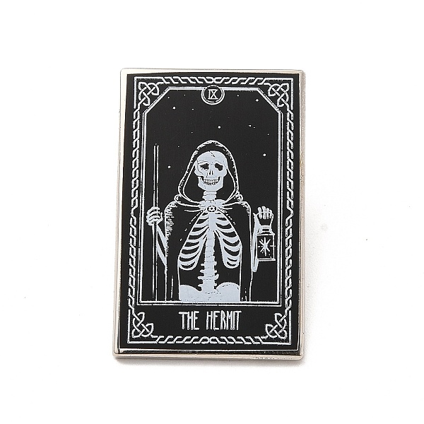 

PandaHall The Hermit IX Tarot Card Alloy Brooch, Skull Badge for Backpack Clothes, Black, 30.5x19x1.8mm Alloy Tarot Black