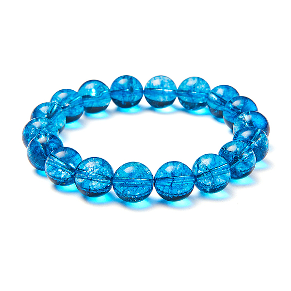 

PandaHall SUNNYCLUE Natural Crackle Quartz Round Beads Stretch Bracelets, with Spare Beads, Elastic Fibre Wire and Iron Big Eye Beading...